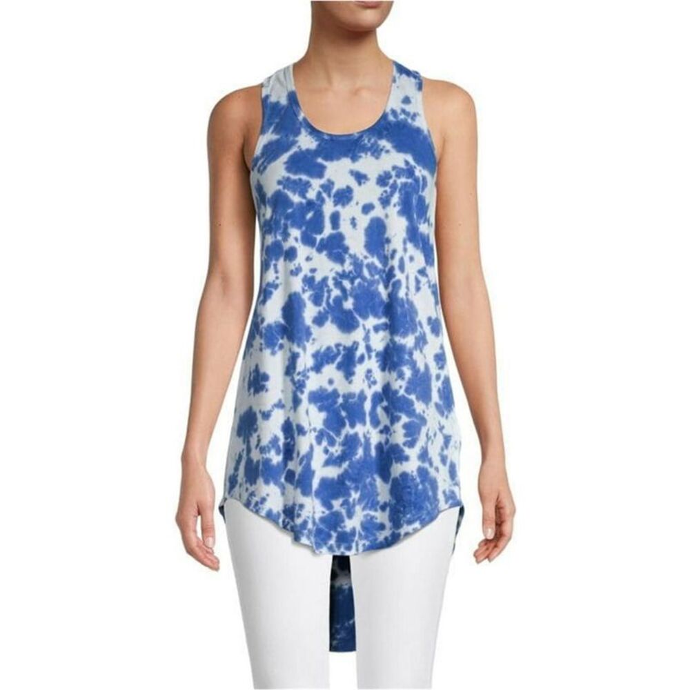 Elevenparis Womens High Low Racerback Tank Top, Blue, M, DM